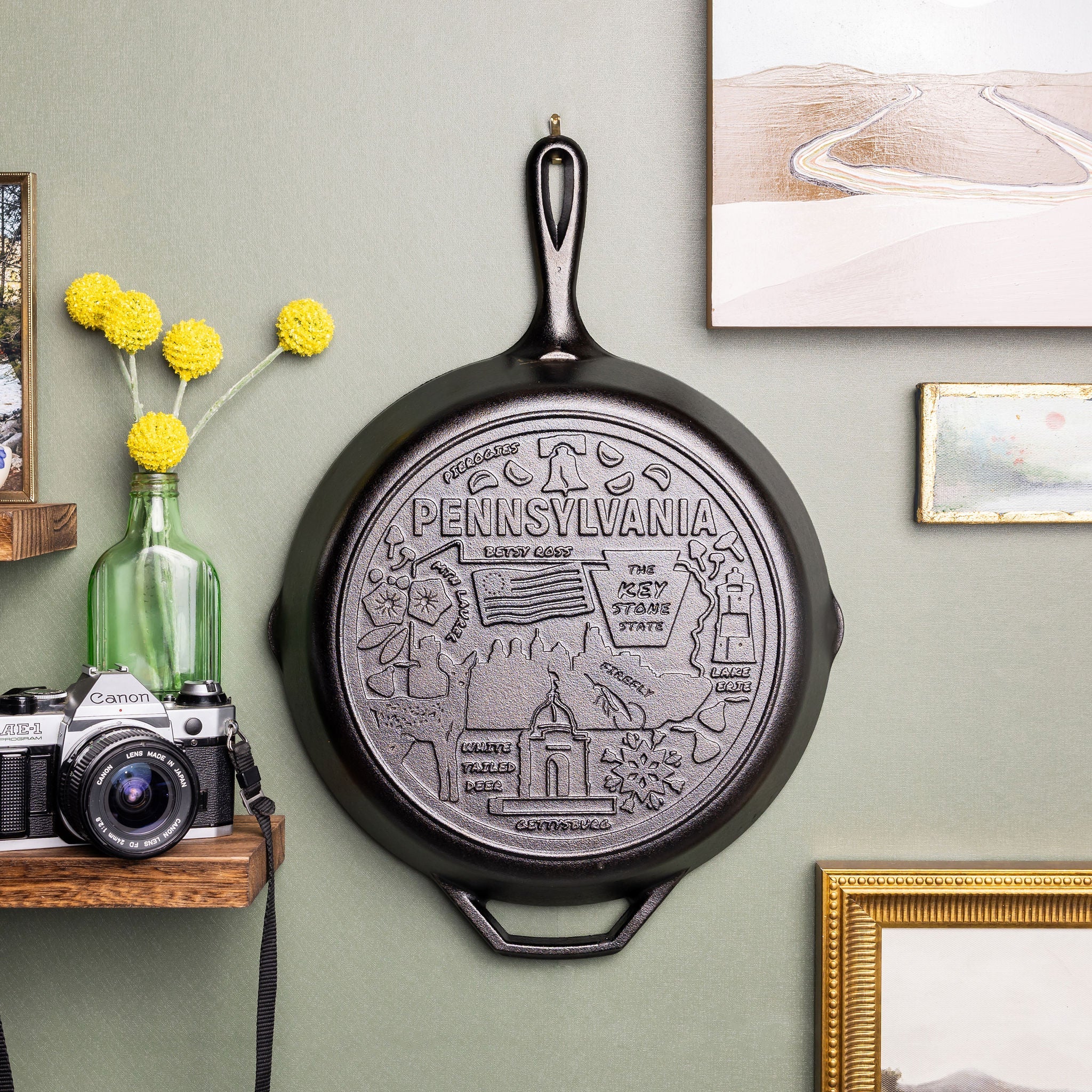 American Road Trip: 12 Inch Seasoned Cast Iron Skillet, Pennsylvania - Image 2