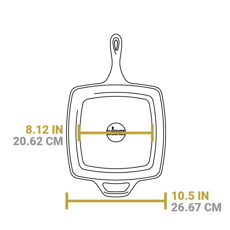 Square Cast Iron Classic Skillet - Image 2