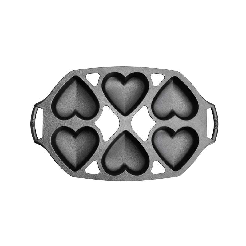 Seasoned Cast Iron Heart Mini Cake Pan - Image 2