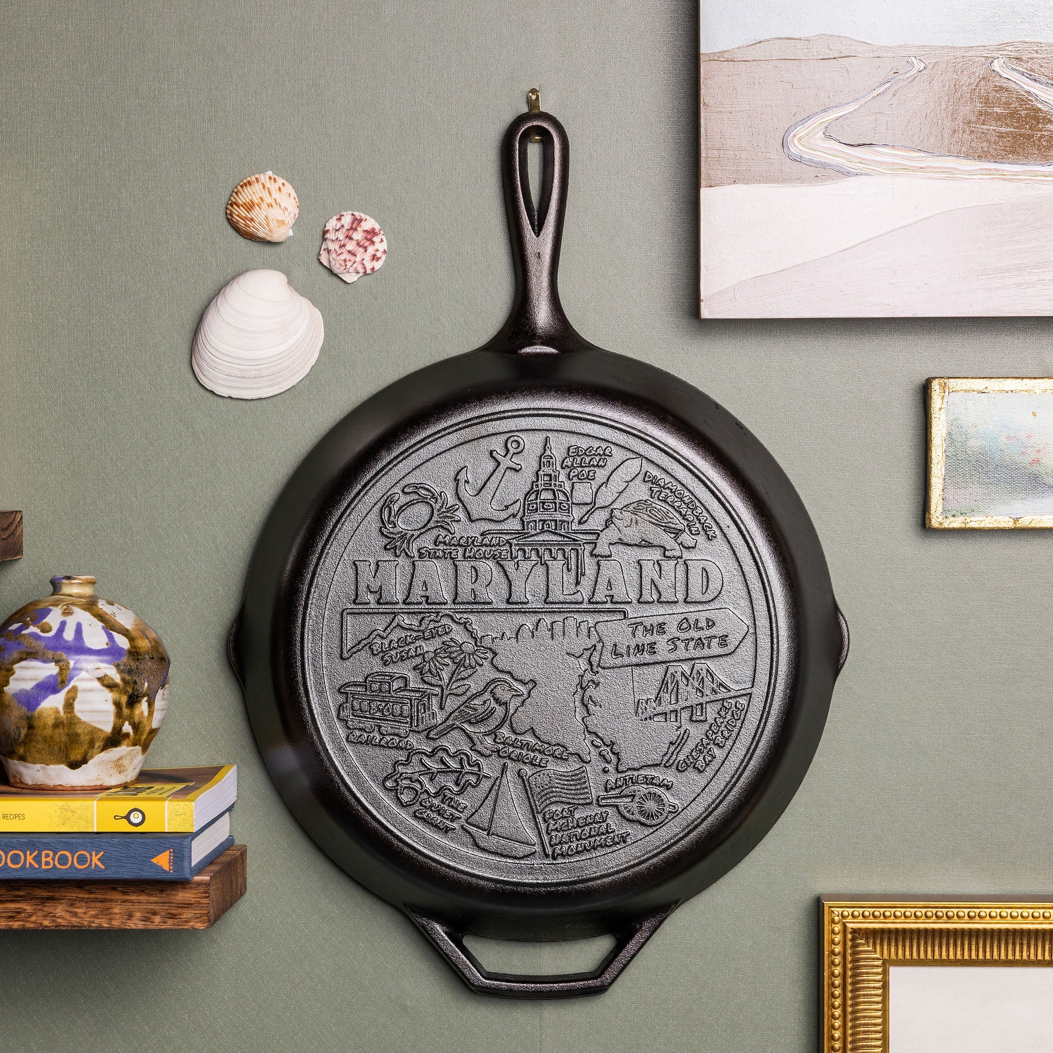 American Road Trip: 12 Inch Seasoned Cast Iron Skillet, Maryland - Image 2