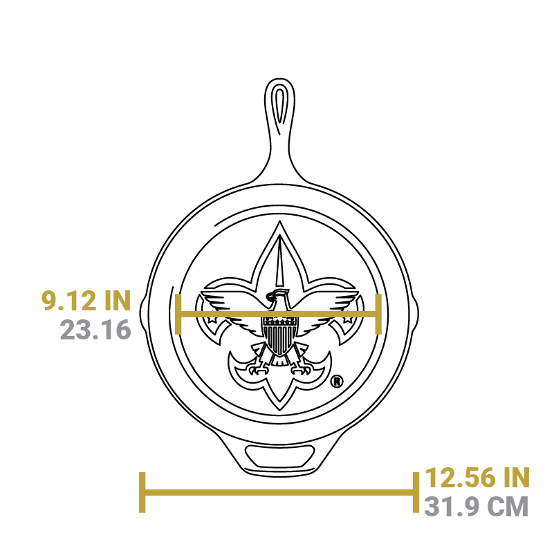 12 Inch Cast Iron Scouts Skillet - Image 7
